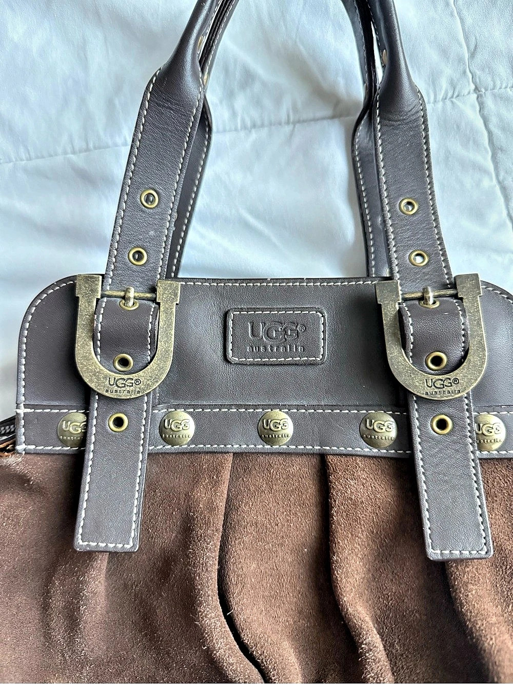 Vintage UGG Australia Brown Suede Shoulder Bag - Picture 4 of 7